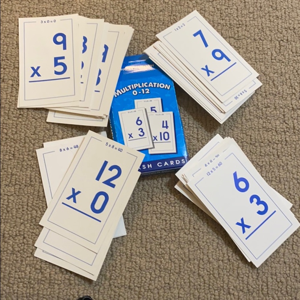 Multiplication flash cards for kids